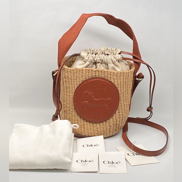 Chloe Beige Small Horse Medal Basket Bag - Picture 4 of 15